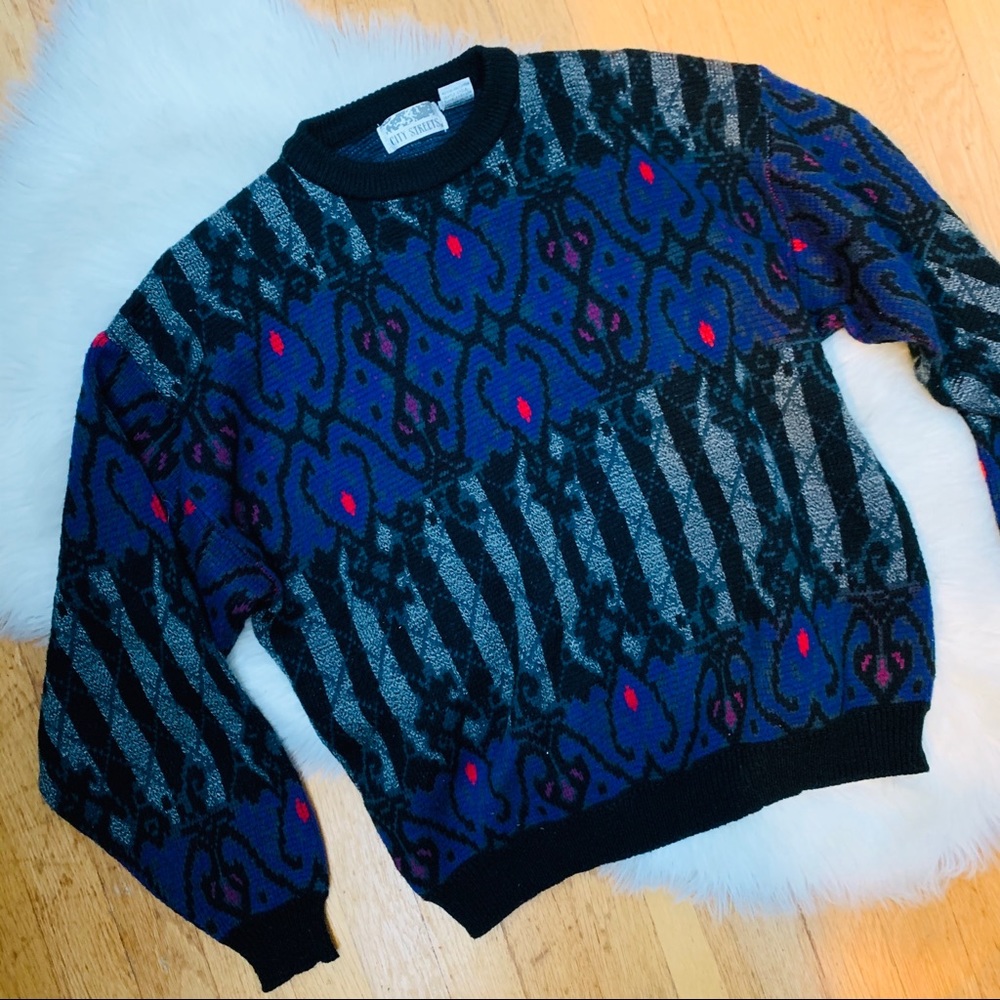 VINTAGE CITY STREETS Oversized Grandpa Sweater